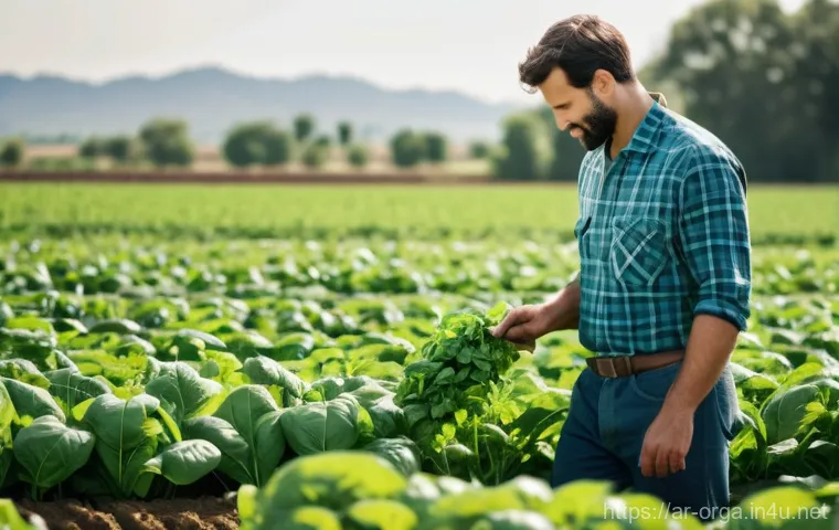 유기농업관리사 연봉 수준 - **Prompt:** A professional and dedicated organic agriculture manager, a man in his late 30s with a f...