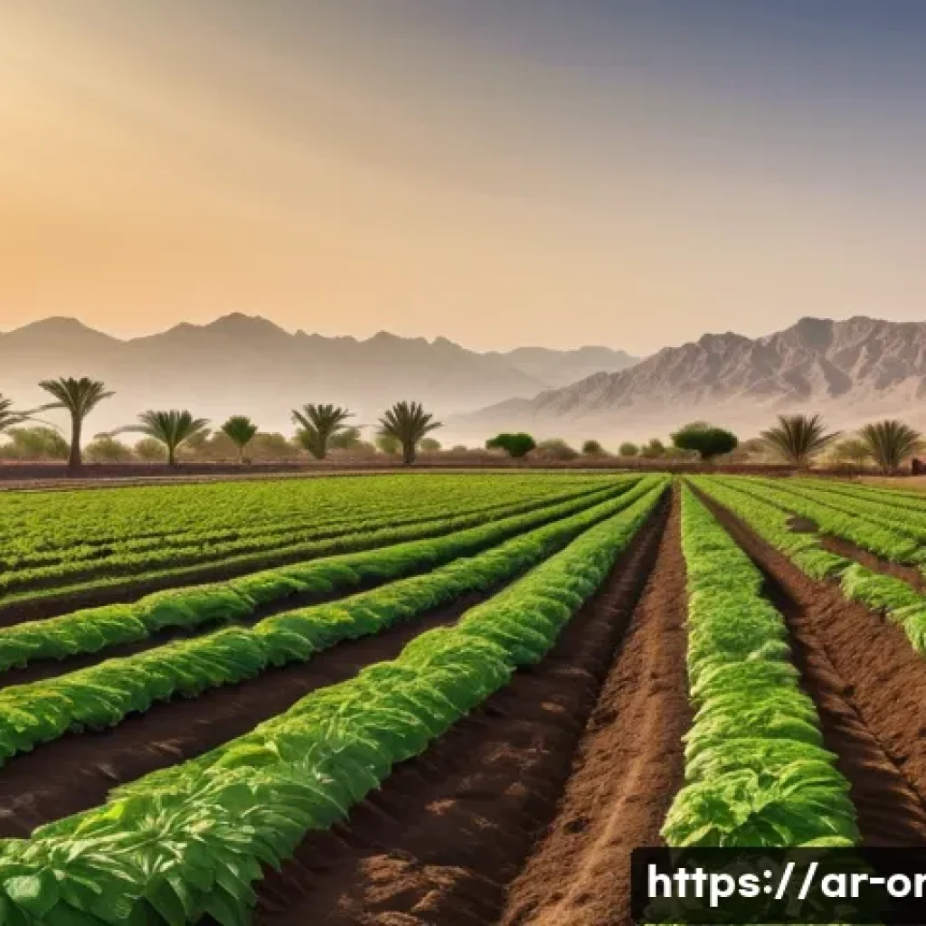 유기농업관리사와 유기농 농산물 유통 - A vibrant organic farm scene in the Middle East during golden hour, showcasing a diverse array of cr...